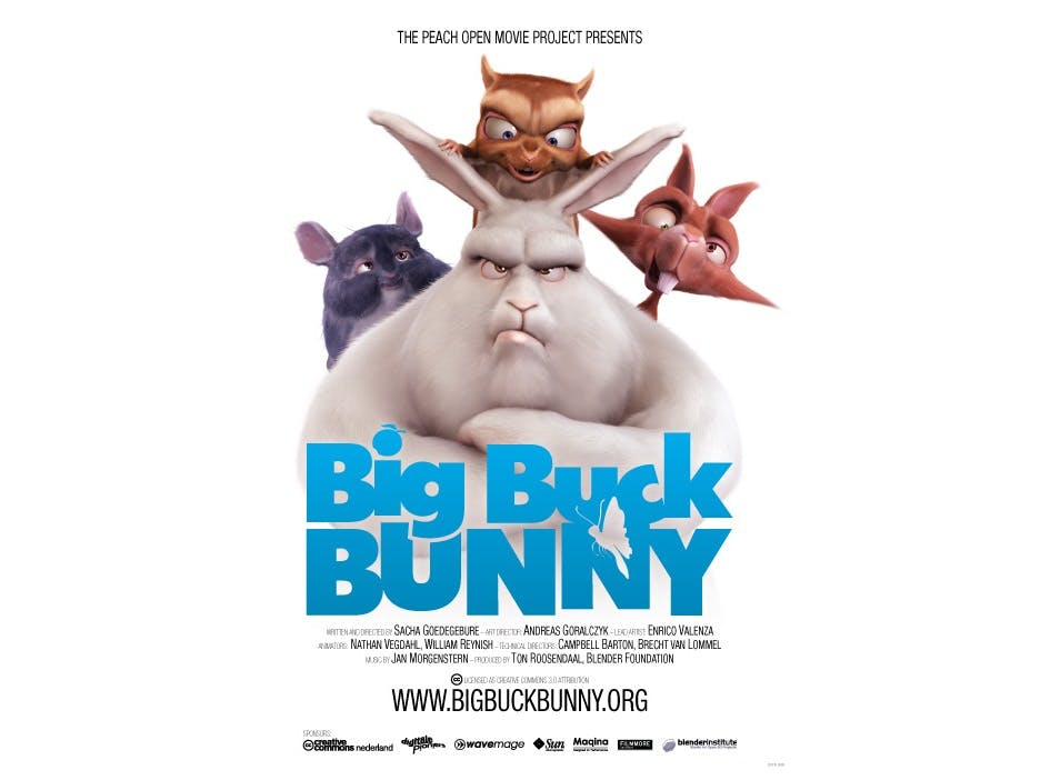 Open filmproject Big Buck Bunny online beschikbaar