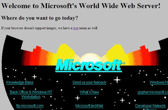Allereerste Microsoft-site weer te bezoeken