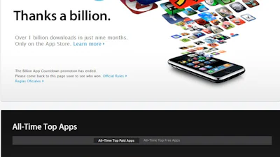 1 Miljard downloads in Apple's App Store