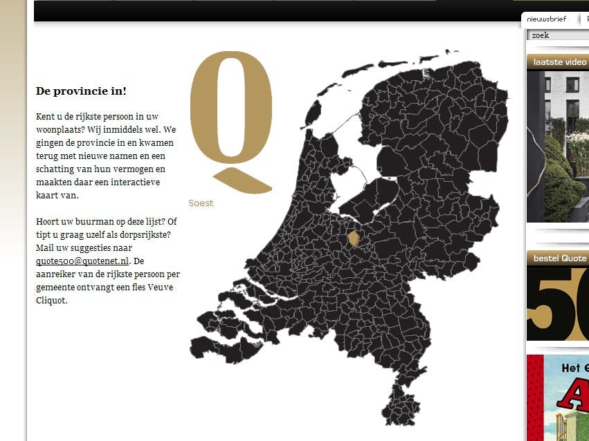 Quote-kaart laat zien wie uw rijkste buren zijn