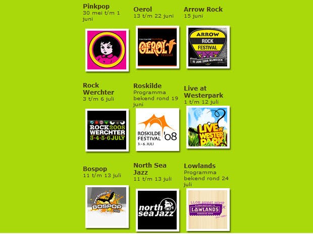 Zomertip: Festivalprogramma's in de mobiele telefoon