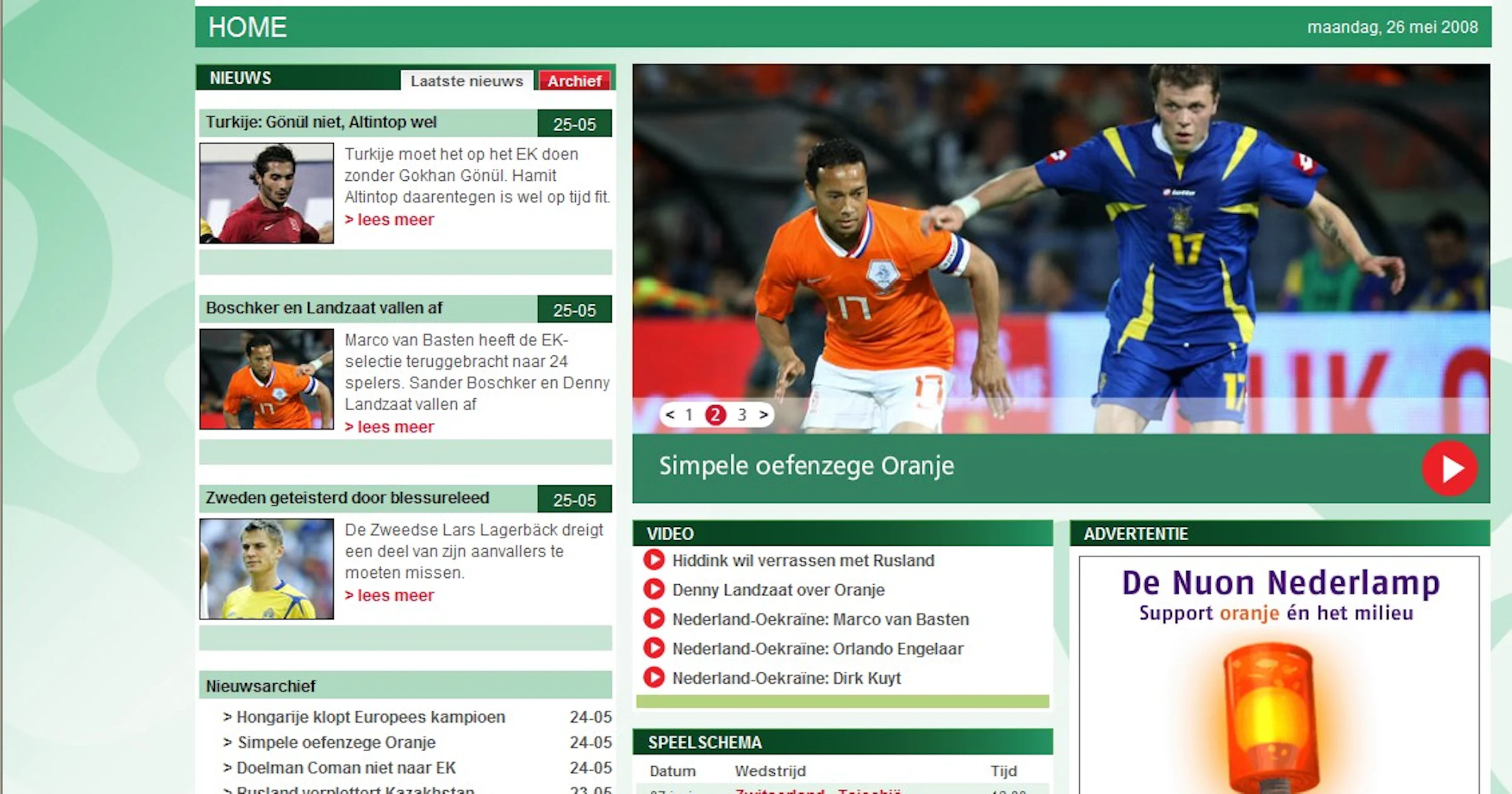 EK 2008: live te zien op site NOS