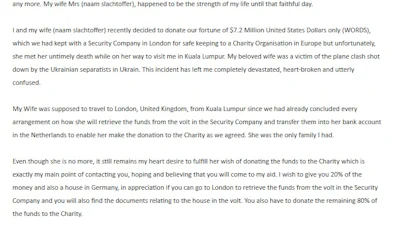 "Journalist" wil geld voor spullen van vliegtuigcrash