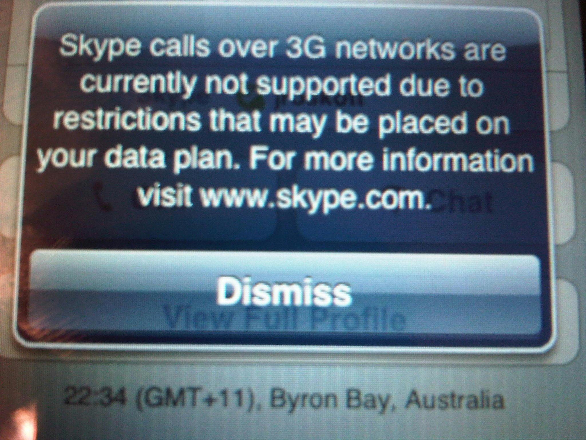 Skype-melding op iPhone 3G klopt niet