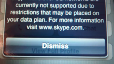 Skype-melding op iPhone 3G klopt niet