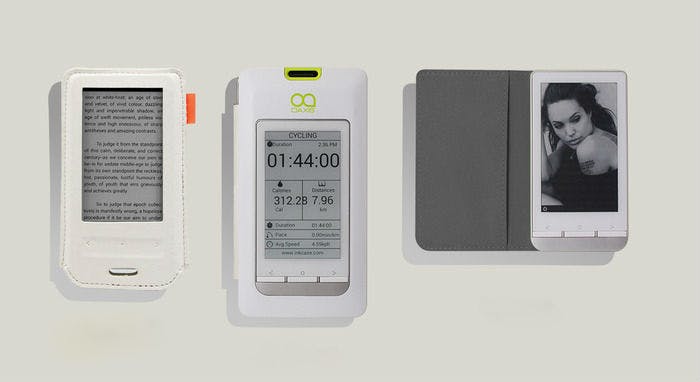Dit hoesje is een batterij besparend tweede e-ink scherm voor je telefoon