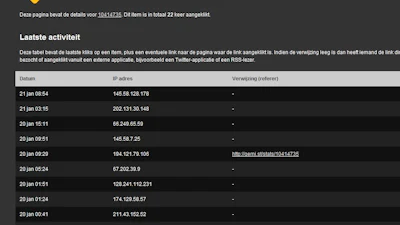 IP-adres kijkers korte url's UitzendingGemist openbaar