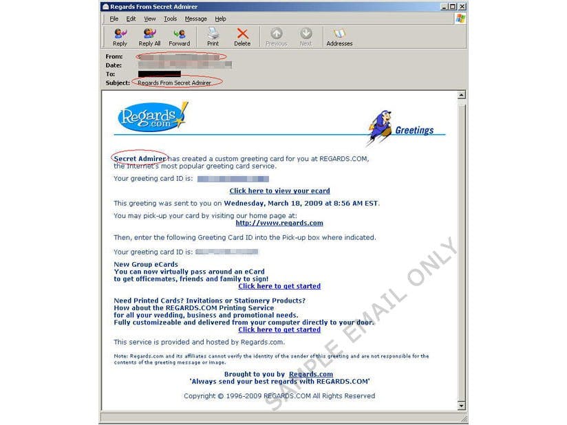 Echte site voor e-cards misbruikt door spammers 