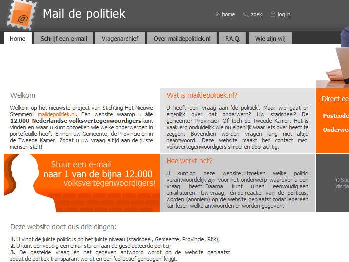 Mailen met alle(!) politici van Nederland