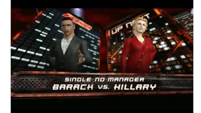 Hillary worstelt met Obama (video)