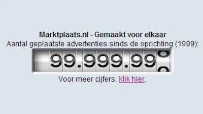 100 miljoenste advertentie op Marktplaats