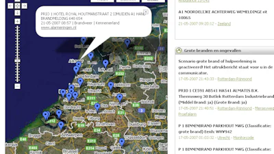Google Maps toont brandweer, ambulance en politie
