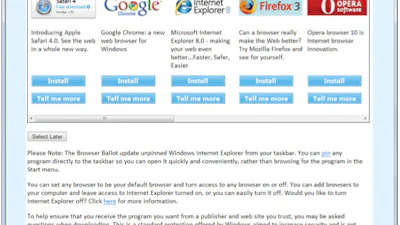 Browser-keuzesvenster in Europese Windows