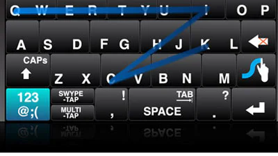 Met Swype snelle tekstinvoer op touchscherm
