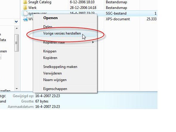 Vista bewaart oude documenten