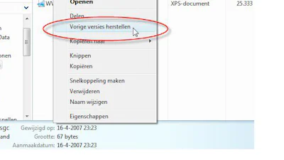 Vista bewaart oude documenten
