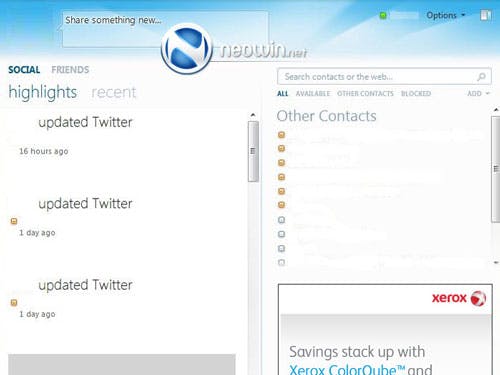 Screenshots Windows Live Messenger 2010 uitgelekt