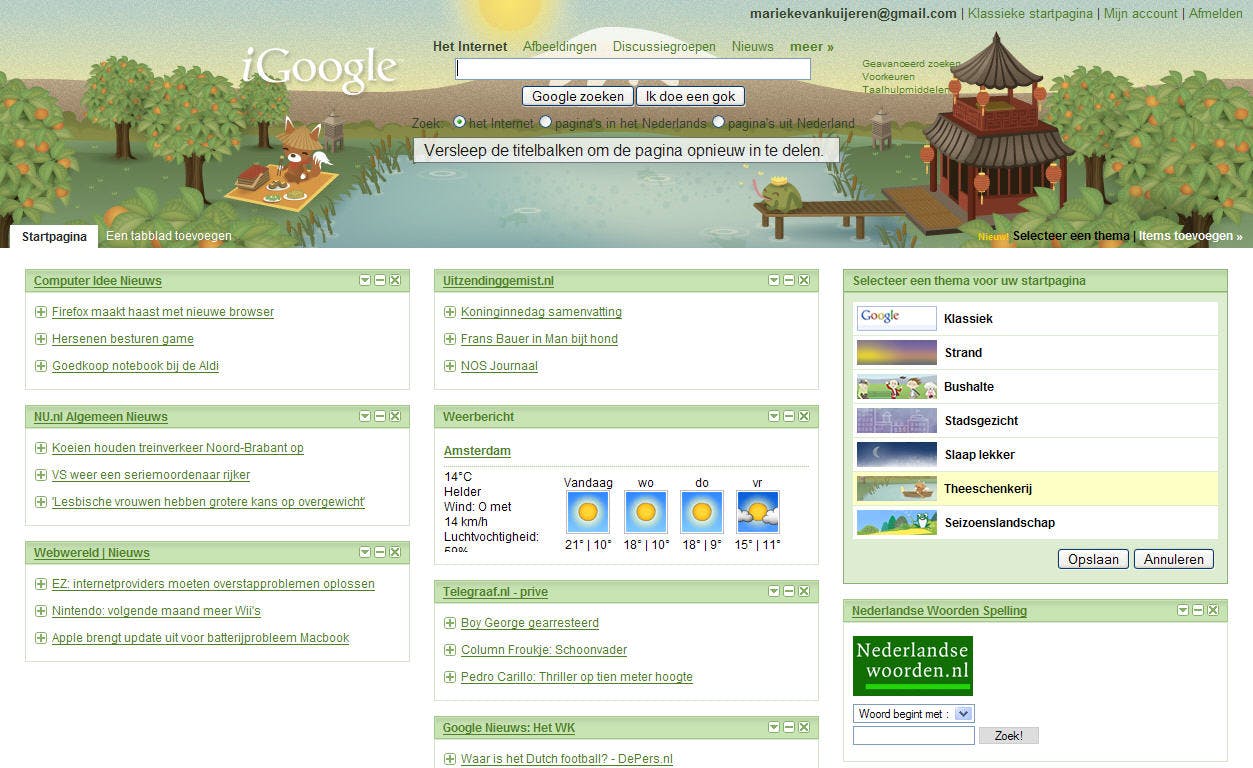 iGoogle: de nieuwe Google Persoonlijke Startpagina