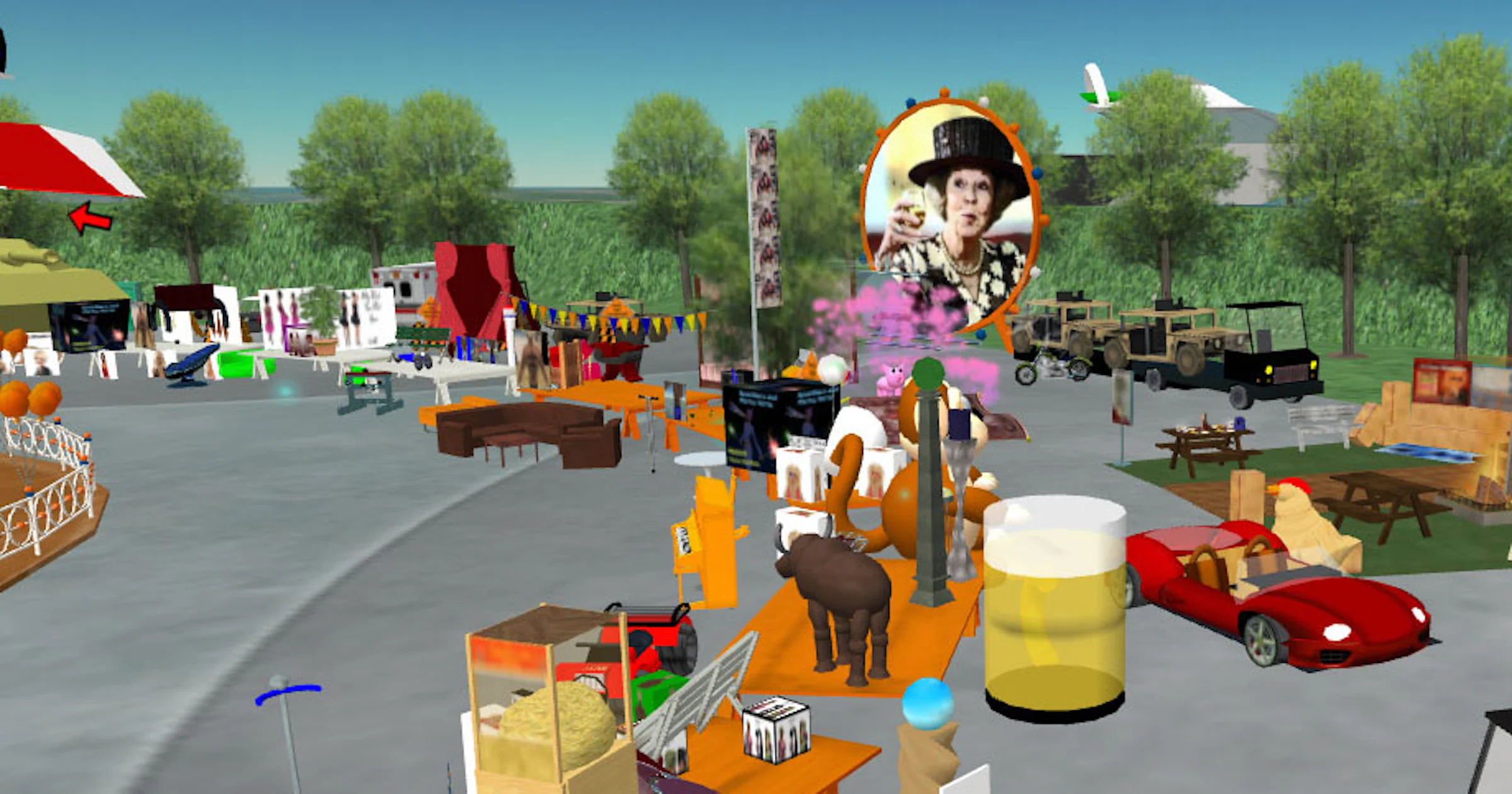 Koninginnedag-vrijmarkt in Second Life