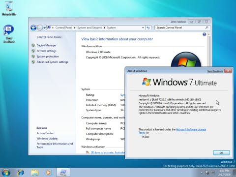 Windows 7 build 7022 uitgelekt op torrentsites