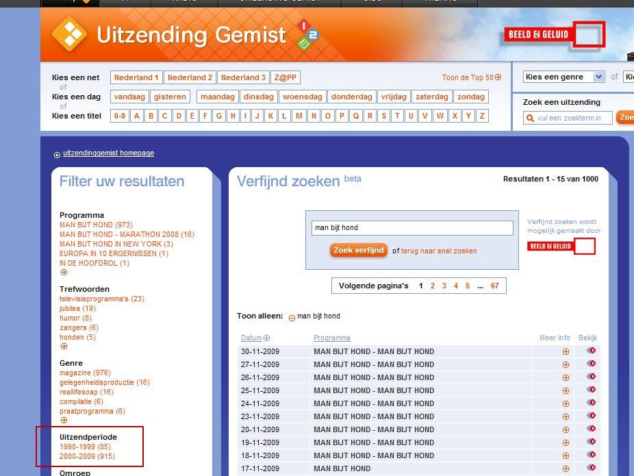 Archief Beeld en Geluid te zien via UitzendingGemist