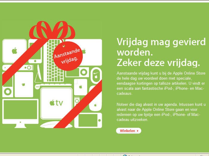 Apple's Black Friday sale ook in Nederland
