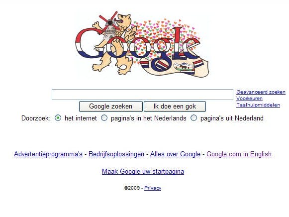 Nederlandse doodle op Google.nl