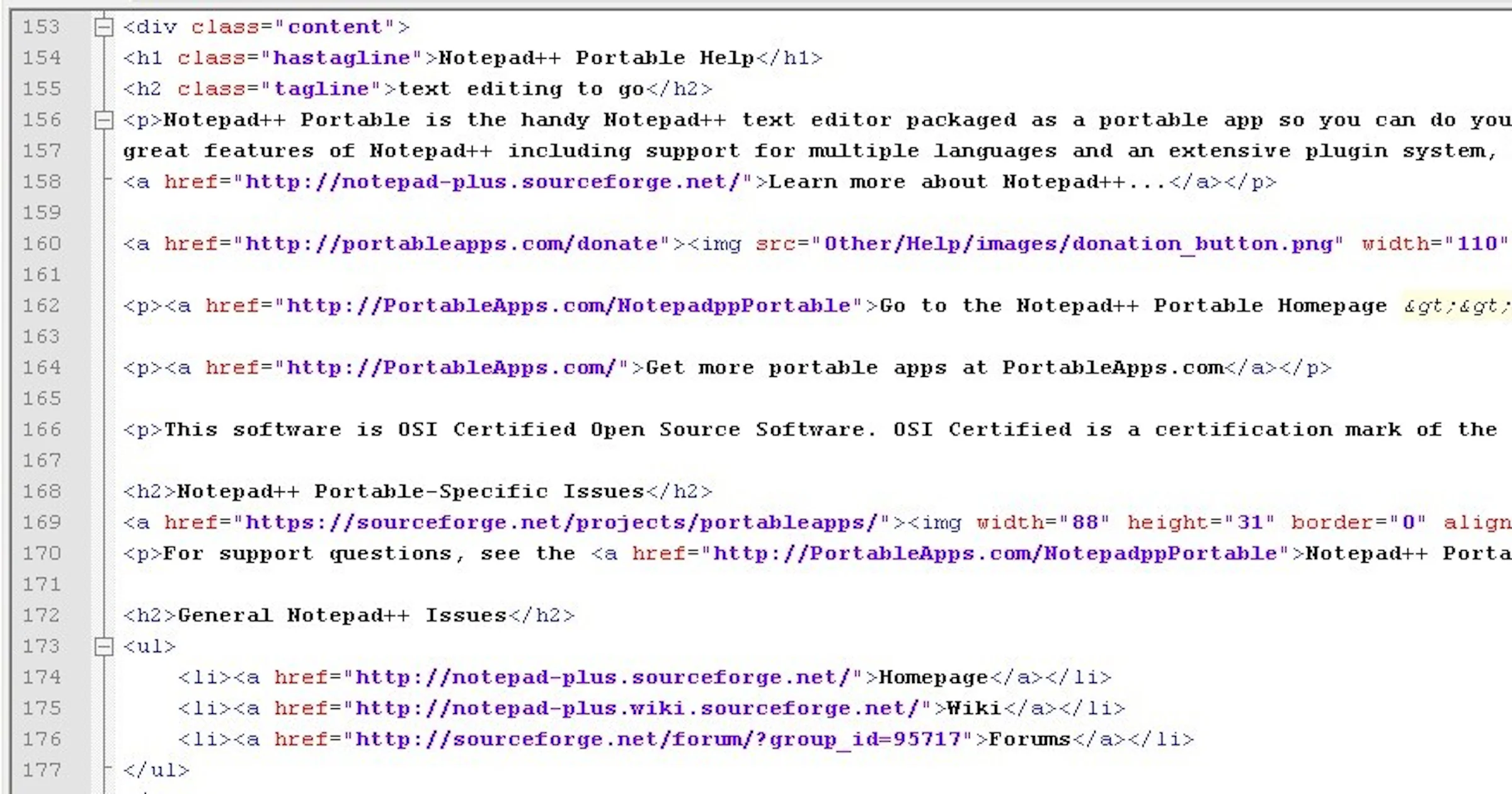 Verse download: Notepad++ Portable