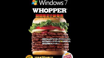 Japanse Burger King verkoopt Windows 7-burger