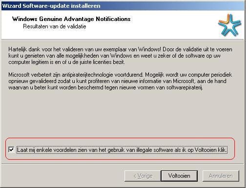 Windows' standpunt over illegaliteit