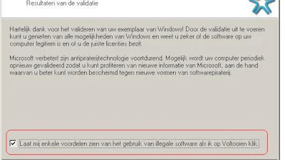 Windows' standpunt over illegaliteit