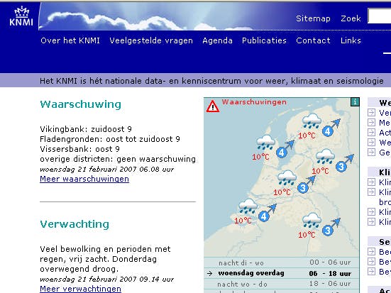 KNMI.nl, door weer en (veel) wind