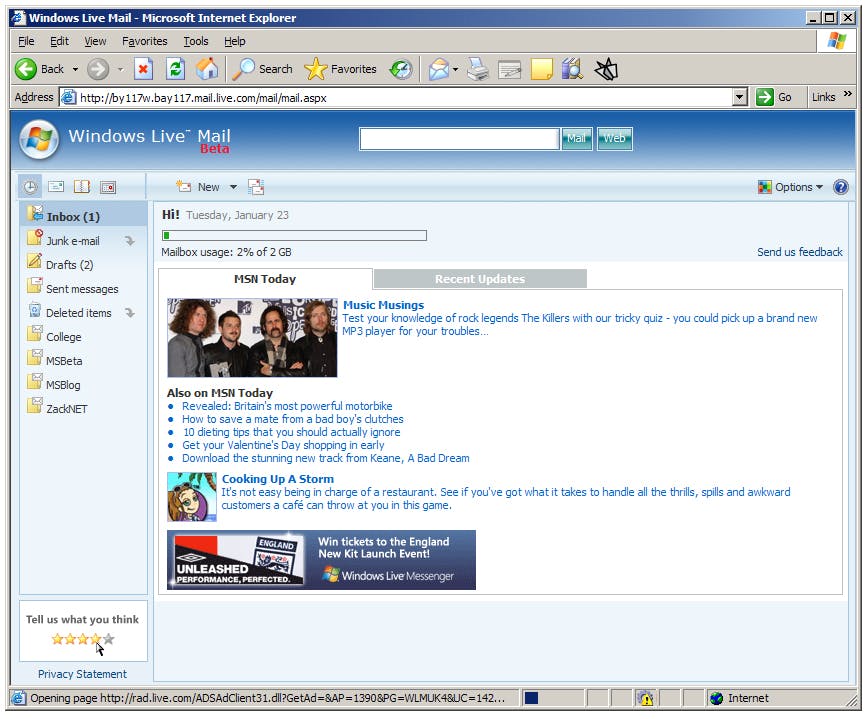Microsoft verandert 'Live Mail' in 'Live Hotmail'