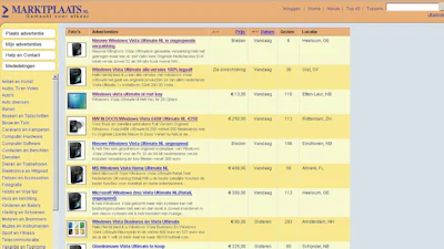 Vista duikt op bij veilingsites