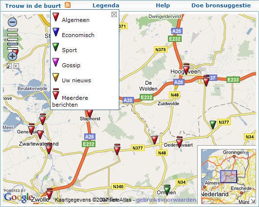 Dagblad Trouw brengt regionaal nieuws met Google Maps