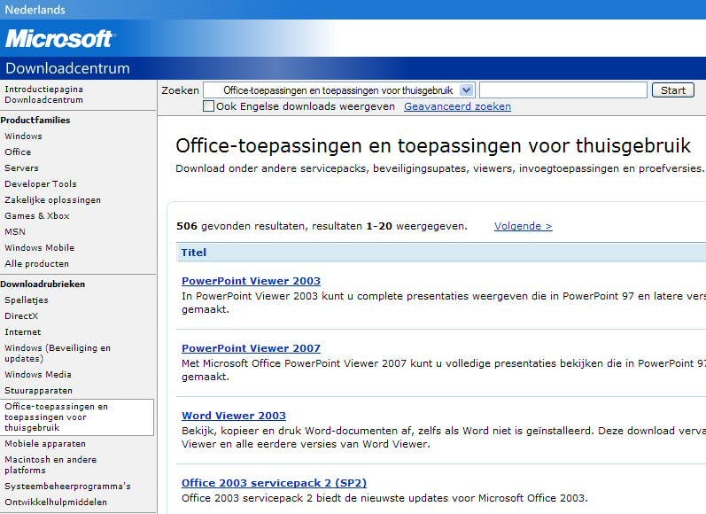 Vista en Office downloadbaar via internet