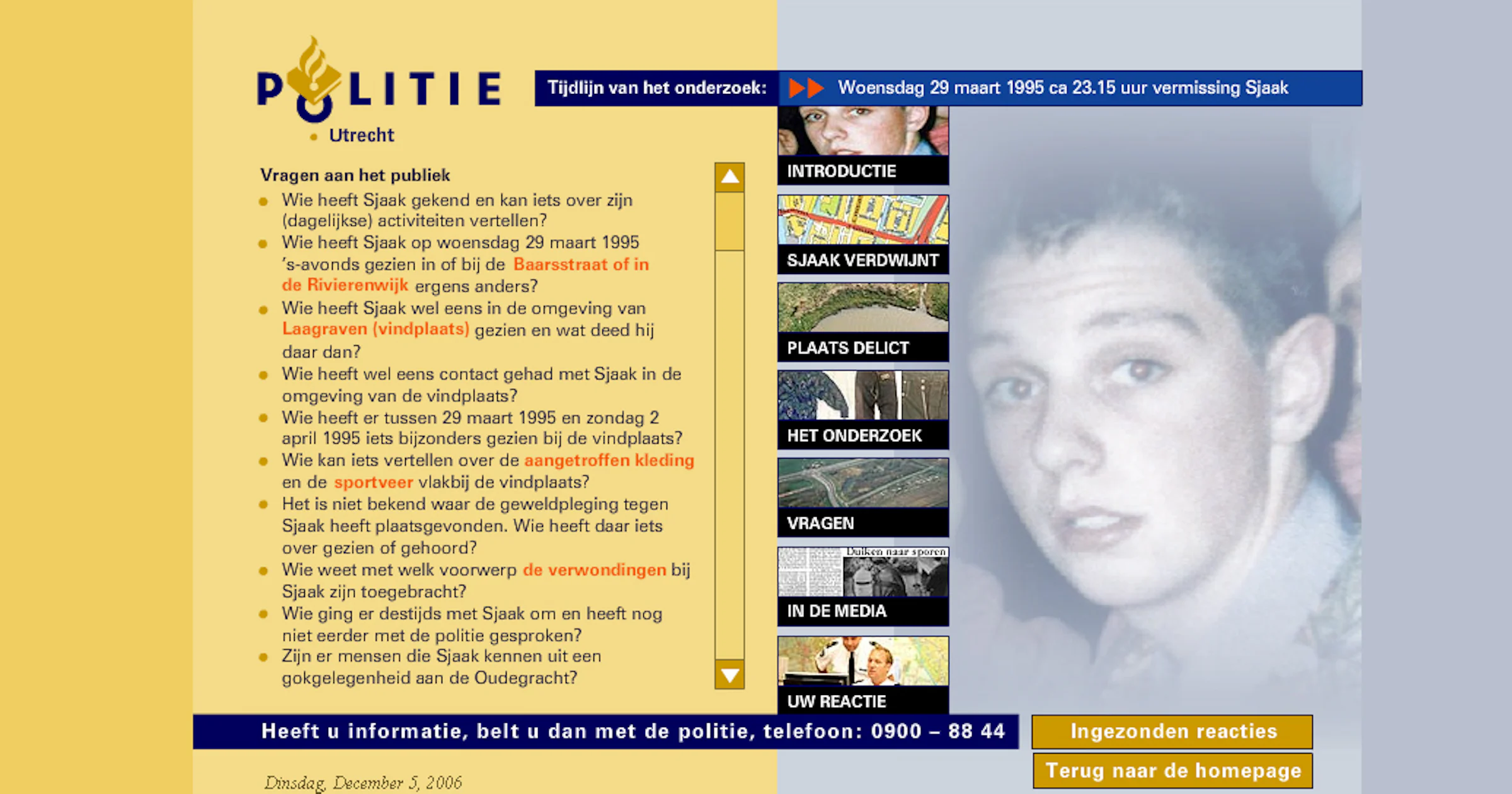 Politie zet internet in om cold case op te lossen