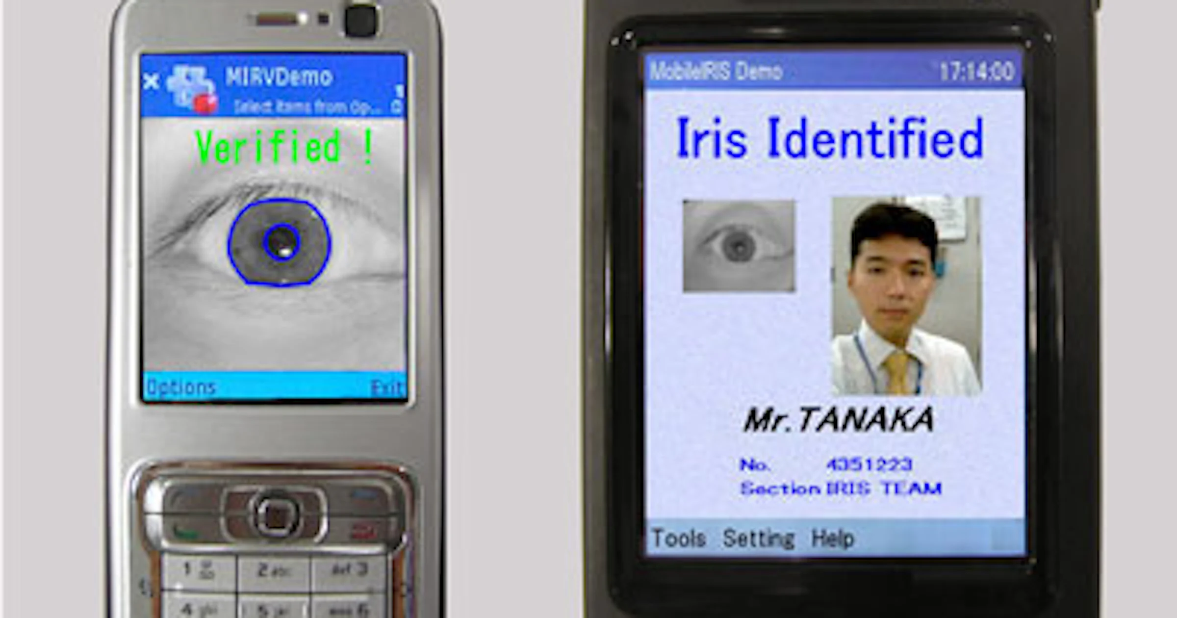 Irisherkenning op mobieltjes