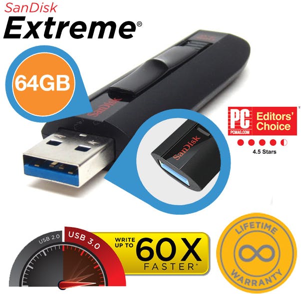 Computer Idee Nachtwacht – Sandisk Extreme USB 3.0 64 GB flash drive
