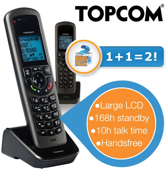 Computer Idee Nachtwacht – Duopack Topcom TE5851 DECT telefoons