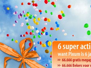 Pixum is jarig - en trakteert