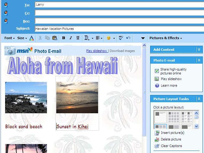 Versturen van foto's via e-mail populair