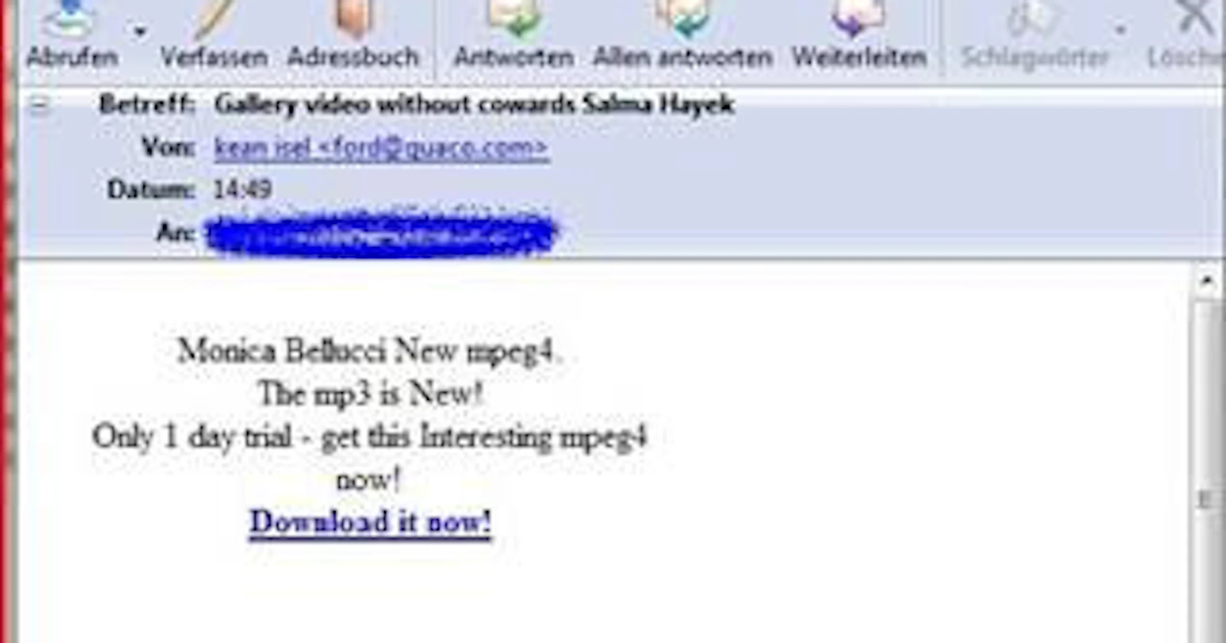 Nieuwe golf celebrity spammails