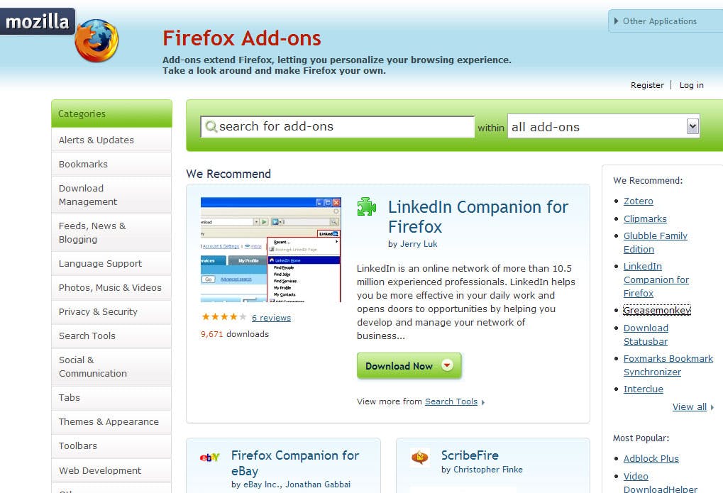 Mozilla lanceert nieuwe Firefox Addons-site