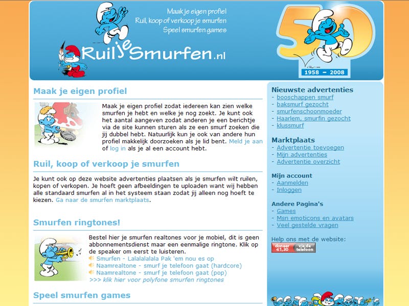 Smurfige smurfenruil op internet 