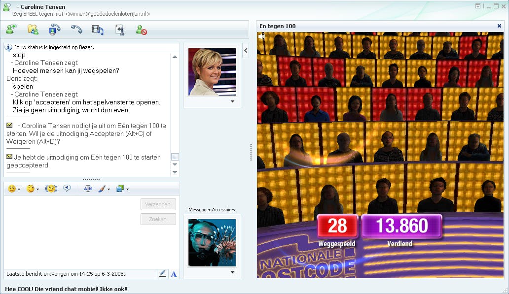 Eén tegen 100 gaat virtueel op Windows Live Messenger