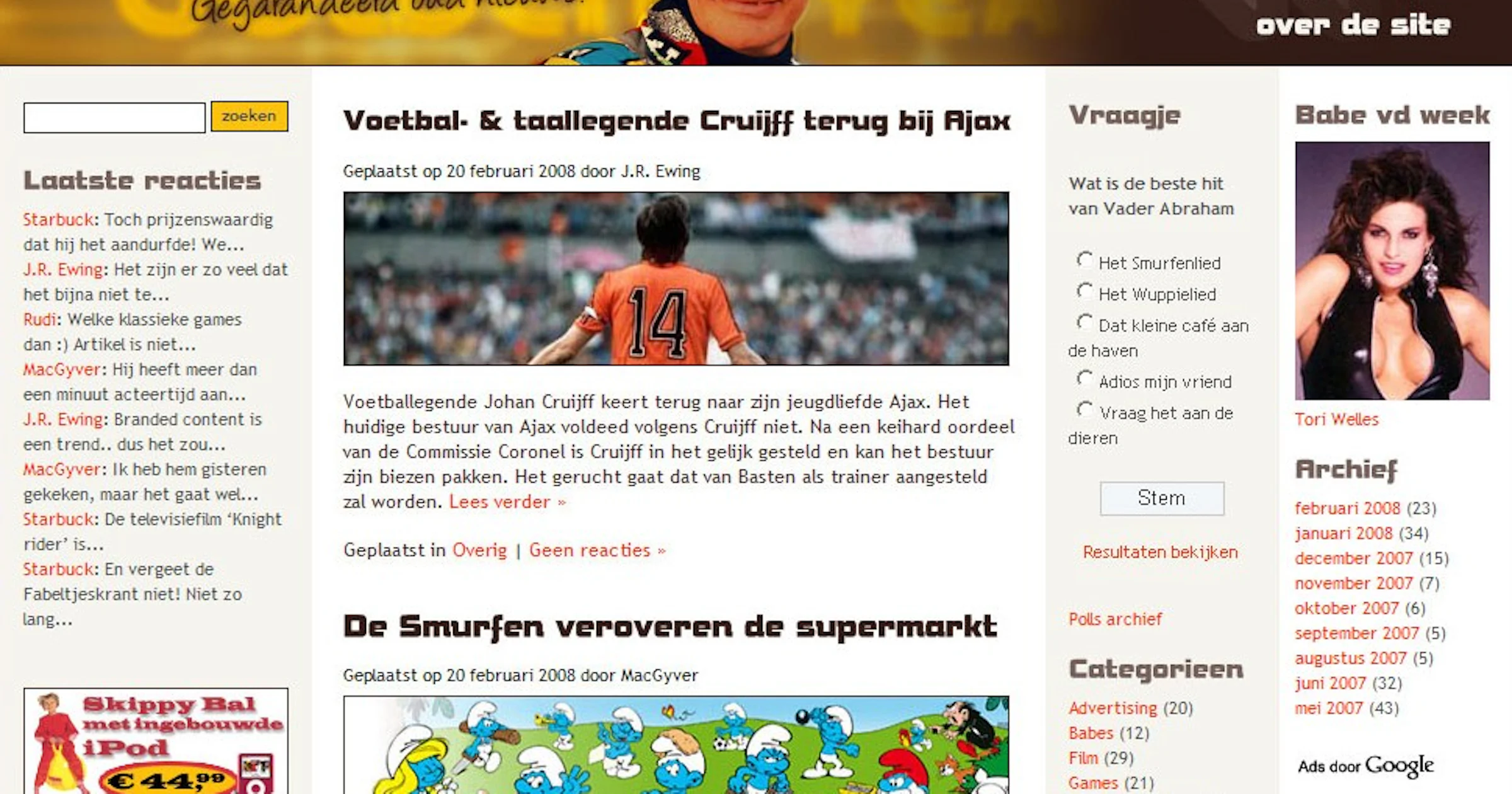 Nieuwe site haakt in op retro (Smurfen! Cruijff! Ben!)