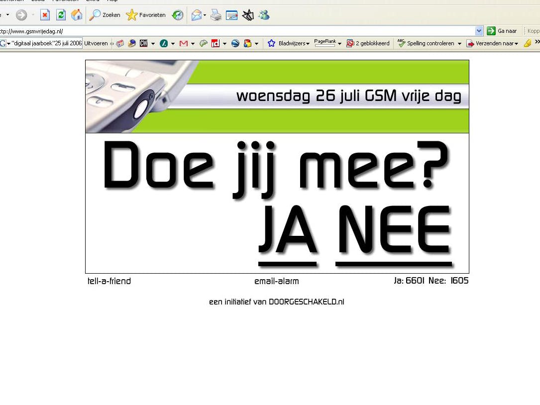 Aanstaande woensdag gsm-vrije dag