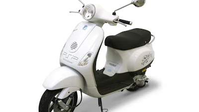 Huwelijk tussen scooter en PSP spelcomputer