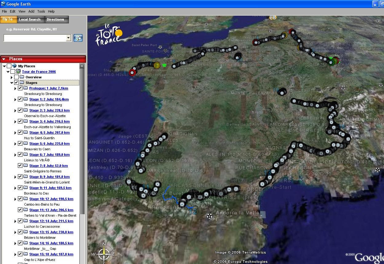 Volg de Tour vanuit de ruimte
